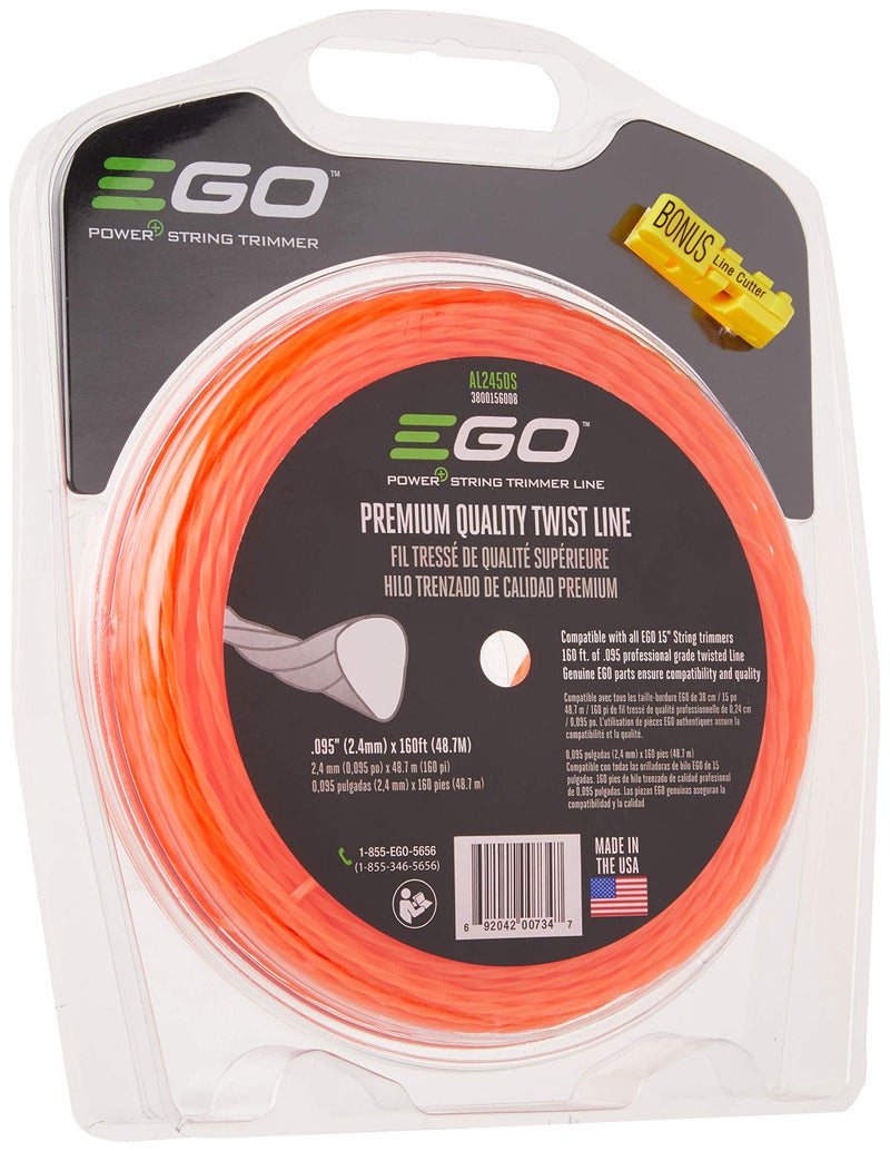 إيجو باور+ خيط EGO Power+ AL2450S عالي الجودة بقطر 0.095 بوصة، مناسب لجزازة العشب EGO مقاس 15 بوصة، لون برتقالي - Image 4